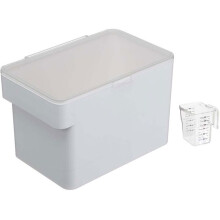 Ruokasäiliö - Lemmikki - Muovi - Mittakuppi - 19,20 cm korkeus - Valkoinen