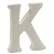 Pincello décoration lettre K 12,5 x 2 x 15 cm polystyrène blanc