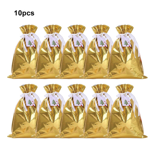 (C) 10x Wrap Large Christmas Sacks Reusable Present Bag For Weddings Also 2