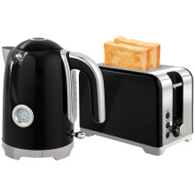 Kettle and Toaster Set 1.7L Rapid Boil Kettle & 2 Slice Toaster Black