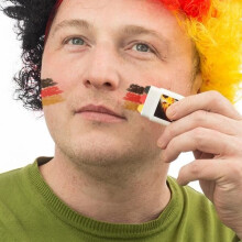 Pintura facial - Bandeira da Alemanha - Preto, Vermelho, Amarelo - Fácil de aplicar - Unissex - Adulto