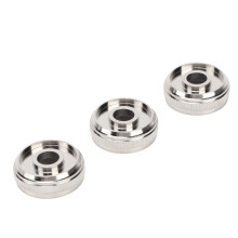 Paquete de 3 tapas de válvula de metal plateado, estilo trompeta, tornillo de pistón, accesorios de repuesto AU