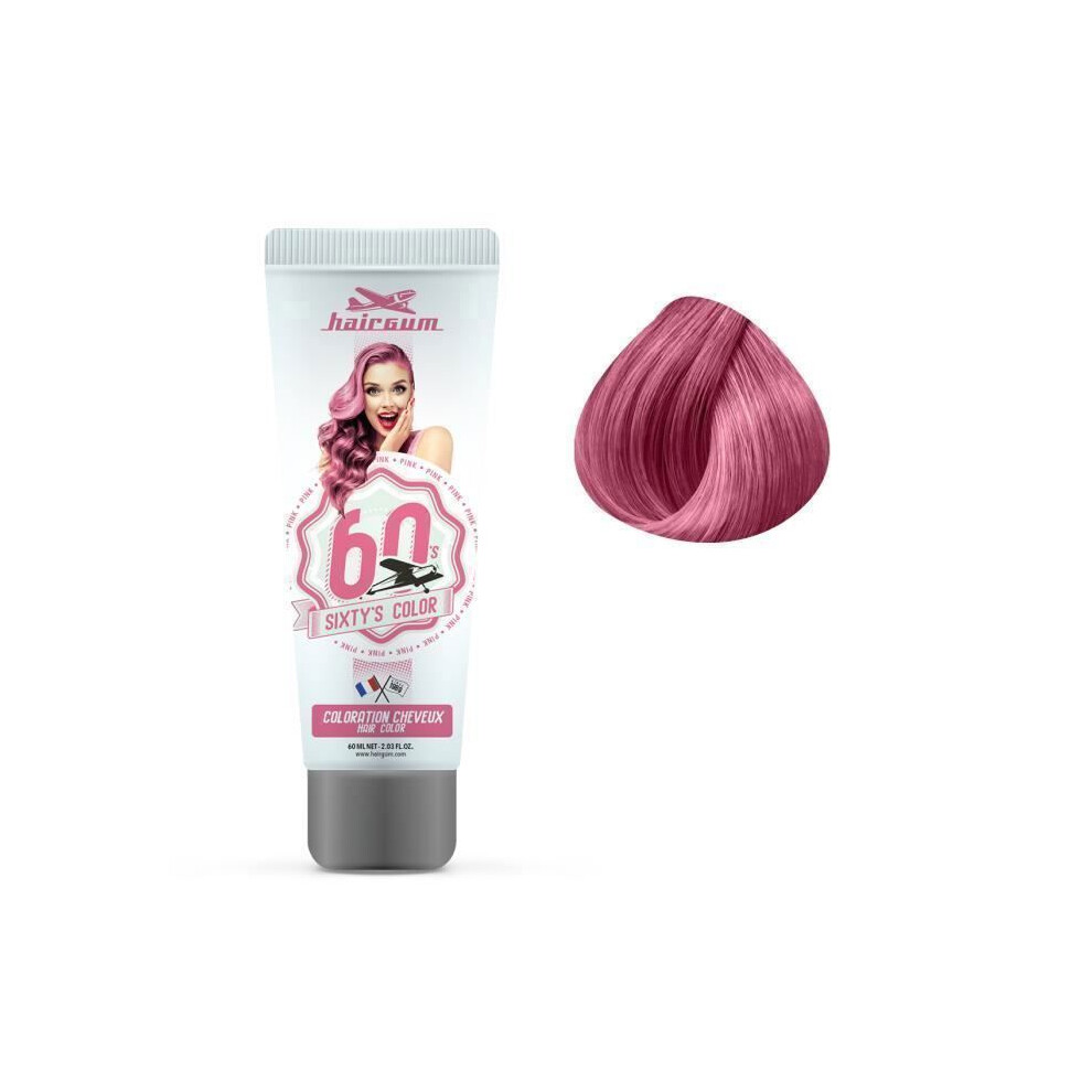 Hairgum Pink Semi-Permanent Coloring - 60Ml - For All Hair Types - Mixed