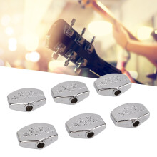 6 Stück Gitarren-Stimmknöpfe, großes Quadrat, Silber