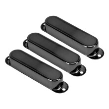 Cubiertas de pastillas de bobina simple para guitarra eléctrica, de cobre, juego de 3 piezas, negro