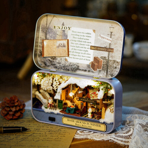 DIY Miniature Handmade Box Dollhouse Good Old Time 2
