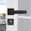 Adjustable Simple Black Lock Cylinder Handle Set 9