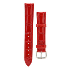 Artificial Leather Watch Band Red Pin Buckle 18mm