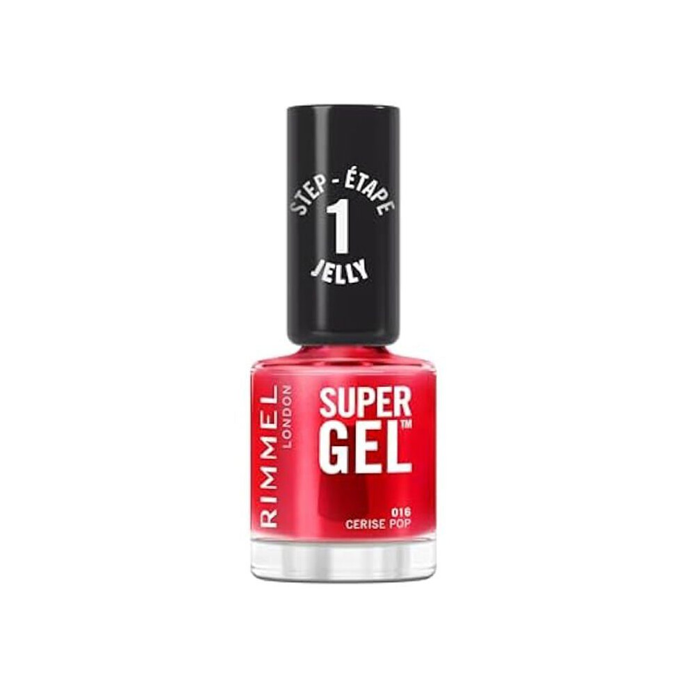Rimmel Nail Polish - Super Gel Jelly Gloss - 016 Cherry Pop - 12Ml - Professional Finish