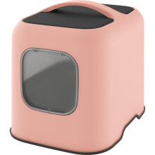 ROTHO Maison toilette pour chat - 51 x 39 x 40 cm - Katzenklo - Rosa