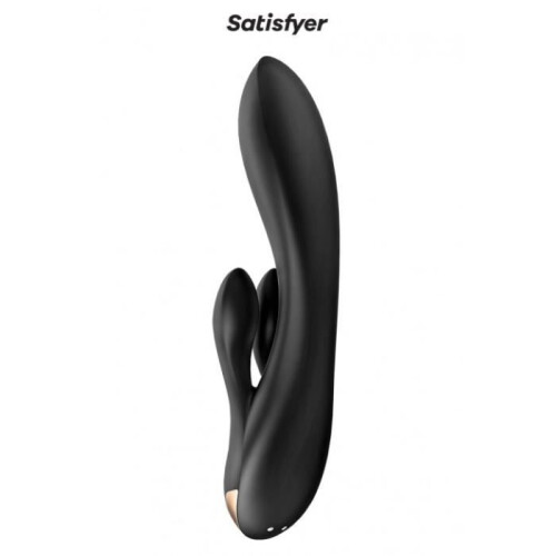 SATISFYER - DOUBLE FLEX VIBRATOR APP WHITE NEGRO 2