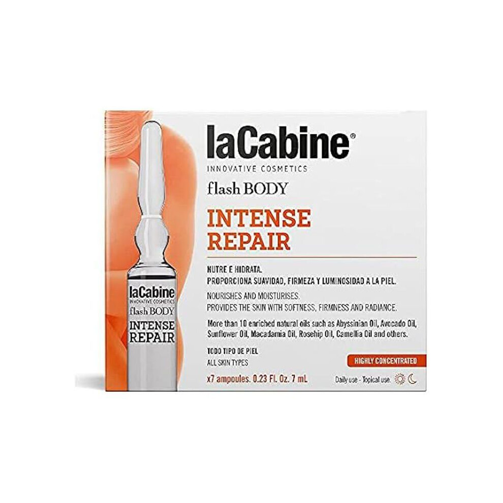 La Cabine Care - The Cabin - Flash Body Intense Repair - 7 Ampoules Of 7 Ml - Multivitamin Antioxidants - Paraben-Free