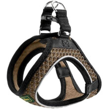 Imbracatura per cane - HUNTER - Comfort S-M - Marrone - Riflettente - Tessuto traspirante