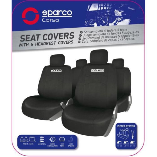 Housse di sedile nera set completo SPARCO 2
