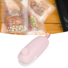 Pink USB Heat Bag Sealer Cutter, 1300mAh Lithium Battery