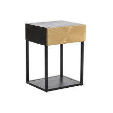 Mesa de cabeceira - Metal e madeira - Ouro - 35 x 40 x 55 cm