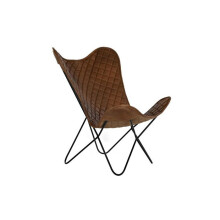 Dining chair - DKD Home Decor - Vintage - Metal - Leather - Brown