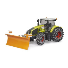 Claas Axion 950 mit Schneeketten und Planierraupe