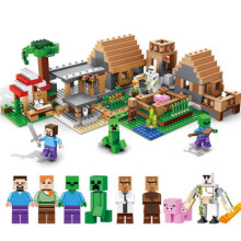 Gift For Minecraft Fans Farm Cottage Village House Building Blocks Toys Birthday Gift