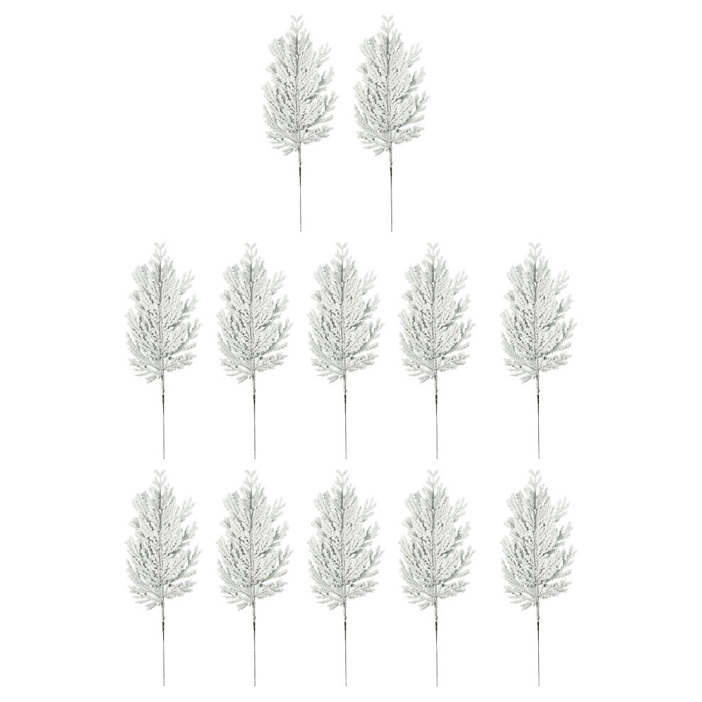 12piece Christmas Artificial Flowers Snowy Faux Cedar Twig White Snowy-image-OPC-PJMZ8PJ-NEW
