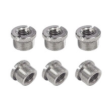 6 Pcs 5/8 inch Male to 3/8 inch Female Mic Converter Threaded Screw Adapter with Knurls for Microphone Stands Mounts