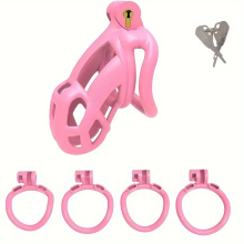 (SMALL) Cobra 2.0 Resin Male Chastity Device with 4 Rings Lightweight Chastity Cage for Male Bondage Exercise Male Sex Toy