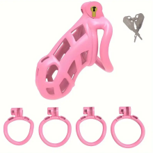 (STANDARD) Cobra 2.0 Resin Male Chastity Device with 4 Rings Lightweight Chastity Cage for Male Bondage Exercise Male Sex Toy