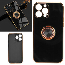 iPhone 13 Pro Max Ring-Ständer-Hülle Schwarz TPU