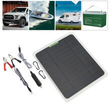 Kit de cargador de batería solar monocristalina de 12V 20W con USB dual para uso en vehículos recreativos, coches y barcos