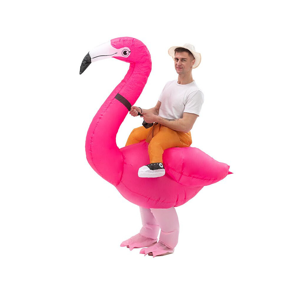 (Flamingo)Divertido Disfraz De Animal Inflable Halloween Juegos Con Disfraces Carnaval Fiesta Set Mascarada-image