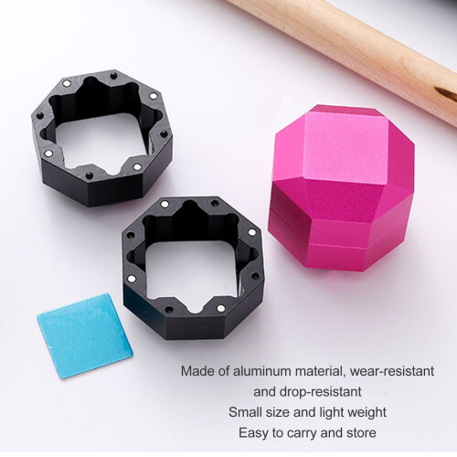 Caja de tiza octogonal de 2 capas rosa D3.5xH3.5cm 2