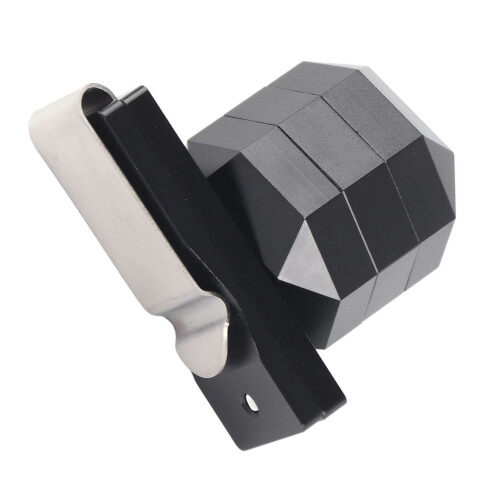 Porta tizas octagonal de aluminio 6063 de 3 capas negro 2