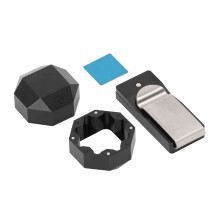 Clip porta tizas de aluminio octagonal, de dos capas, negro
