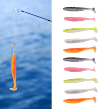 100 piezas de swimbaits fluorescentes realistas con cola pala