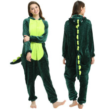 (Green Dinosaur, S) Adult Unisex Animal Onesie Jumpsuit Lounge Wear Kigurumi Dress Fancy Pyjamas