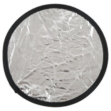Silber Weiß 2-in-1 Reflexionslampe Tragbarer runder Fotolichtreflektor für Live-Beleuchtung 30cm / 11,8 Zoll