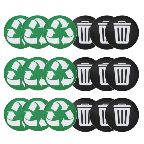 18Pcs Dustbin Sticker Sign Decal SelfAdhesive