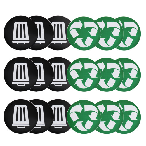 18Pcs Dustbin Sticker Sign Decal SelfAdhesive 1