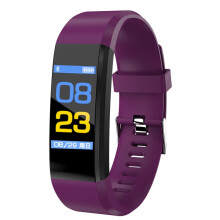 (Purple) Braceleth Bluetooth Smart Color Screen Heart Rate Monitoring Sports Gift Fitness