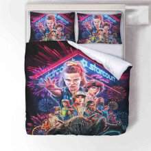 (Fireworks, 135*200cm) Season Things Stranger 3 Duvet Cover Bedding Set Pillowcase Uk 2pcs Single Set