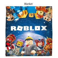 (Style F, 150*200cm/59.06*78.74in) Roblox Cartoon Printed Plush Blanket Home School Office Travel Durable Bedding