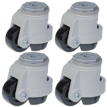 Nivellierrolle 63 mm Rad Blickle-Rolle 500 kg Tragkraft HRIG-POA 63 G - 4er Set