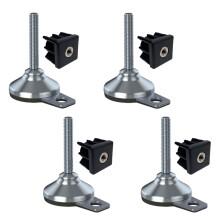 Rostfreier FuM12x70 65mm Sockel, Polster & Befestigungsloch+Einsatz 40x40x1,5mm-Satz von 4