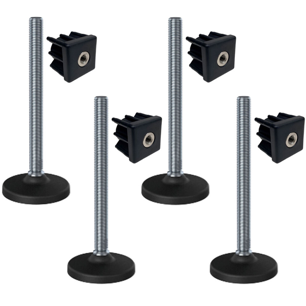 Stainless Levelling Foot M20x230 100Mm Plastic Base + Insert 40X40x2mm-Set Of 4 5056116819017