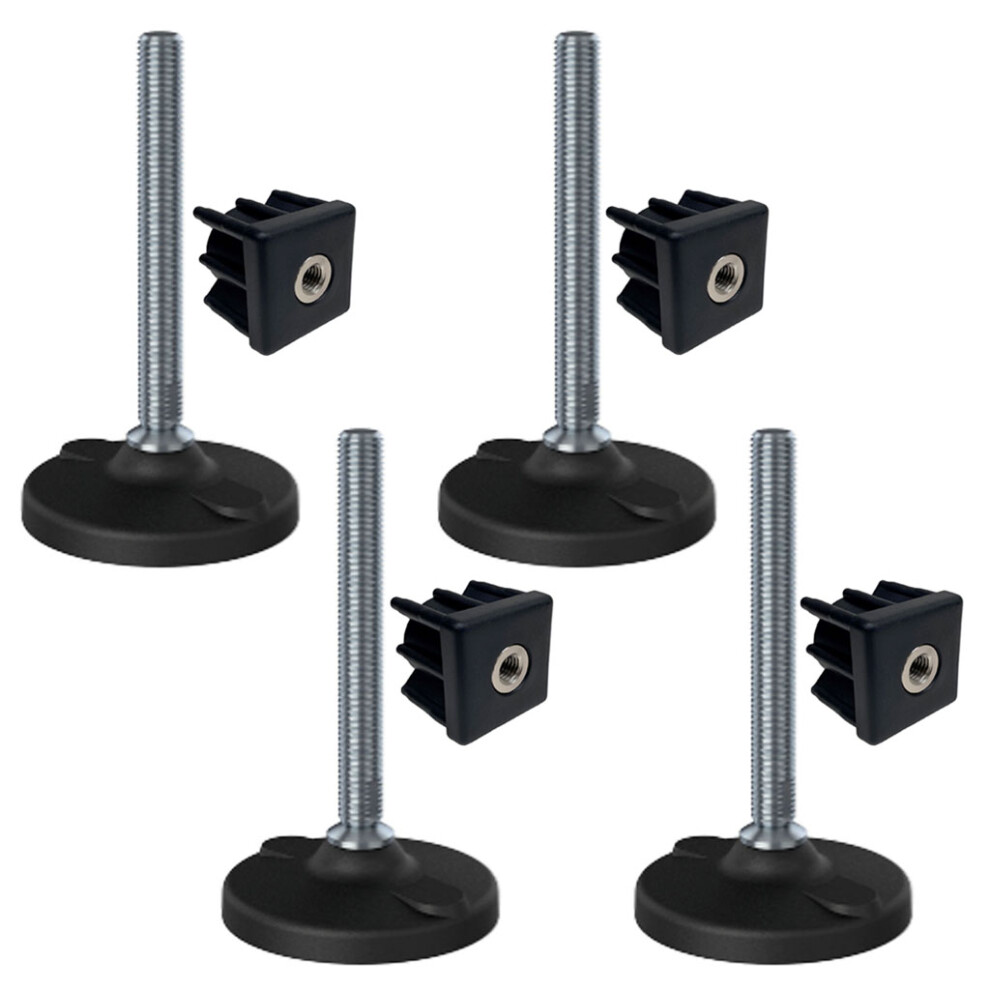 Stainless Foot M16x150 100Mm Plastic Base With Holes+Insert 50X50x2mm - Set Of 4 5056116817242