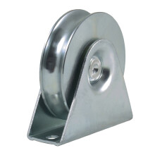 Rueda de ranura redonda de 100 mm con ranura de 20,5 mm en soporte fijo