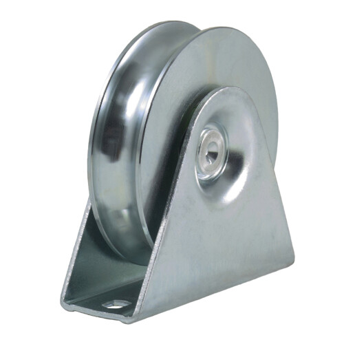 Roue à rainures rondes de 100 mm avec rainure de 20,5 mm dans un support fixe