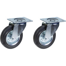 160mm 6" castor rubber tyre, swivel, strong 300kg capacity, set of 2