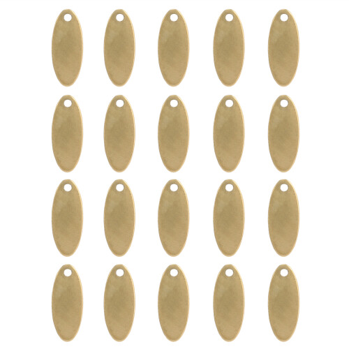 20pcs Stainless Steel Oval Pendant DIY Dog Tags