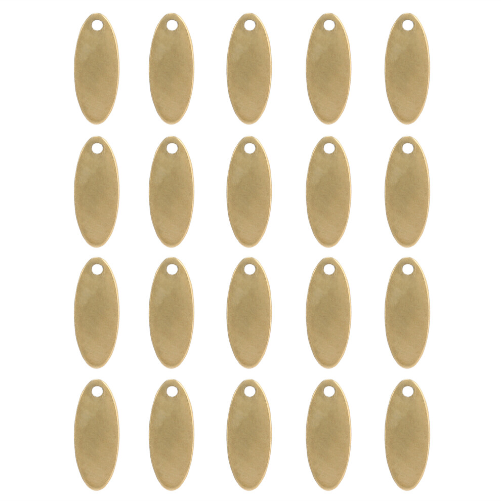 20pcs Stainless Steel Oval Pendant DIY Dog Tags